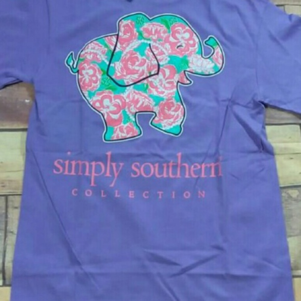 Simply southern purple elephant signature top